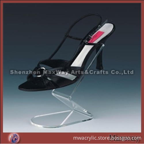 Clear single lucite/acrylic shoes display rack with simple style